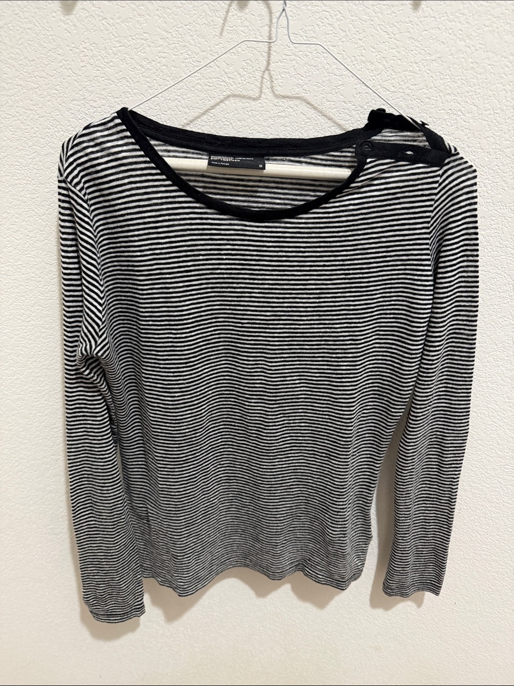 Porsche Design Black & White Striped Long Sleeve Top